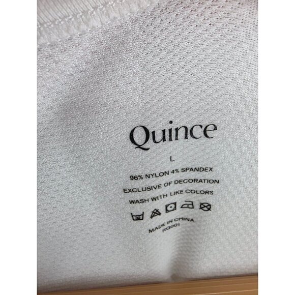 Quince Maternity White Long Sleeve Top Large NWT Nylon/Spandex - Picture 3 of 5